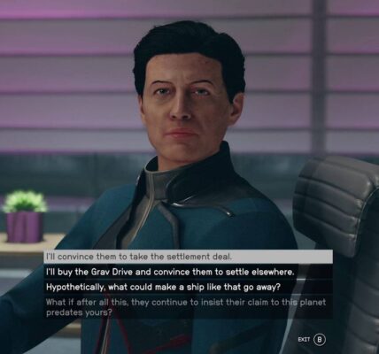 Starfield first contact CEO Oliver Campbell dialogue choices for dealing with Constant ship